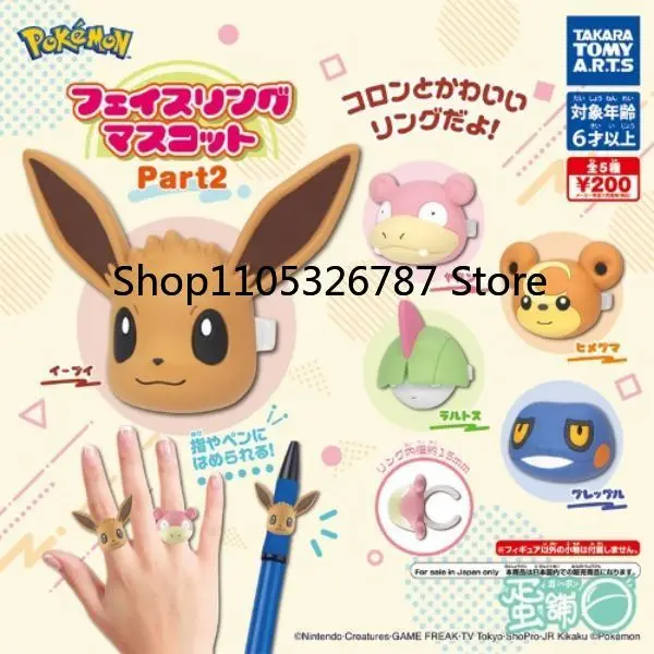 original-tomy-gashapon-pokemon-big-head-character-finger-ring-pocket-monster-collectible-accessory-for-pokemon-hobby-collectors