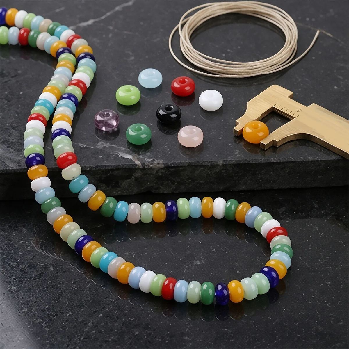 6×3mm Premium-Glasradperlen, 120 Stück, lose Abstandshalterperlen für DIY-Schmuckherstellung, Armbänder, Halsketten und Anhängerzubehör – Detail 6