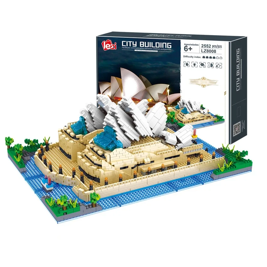 2552pcs Mini Blocks Architecture World Landmark mattoni da costruzione in plastica fai da te Sydney Opera House giocattolo per bambini regali per bambini 8008