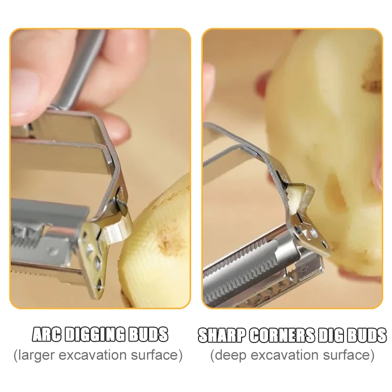 Stainless Steel Peeler Double-Head Kitchen Vegetable Peeler Carrot Potato Peeler Melon Planer Cucumber Slicer Kitchen Supplies