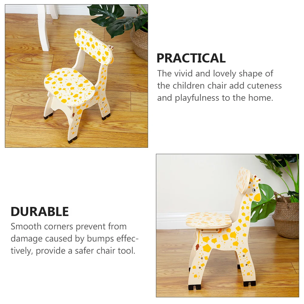 

Wooden Giraffe Chair Toddler Back Chair Early Education Comfortable Kids Seat Stool Furniture Playroom Bedroom