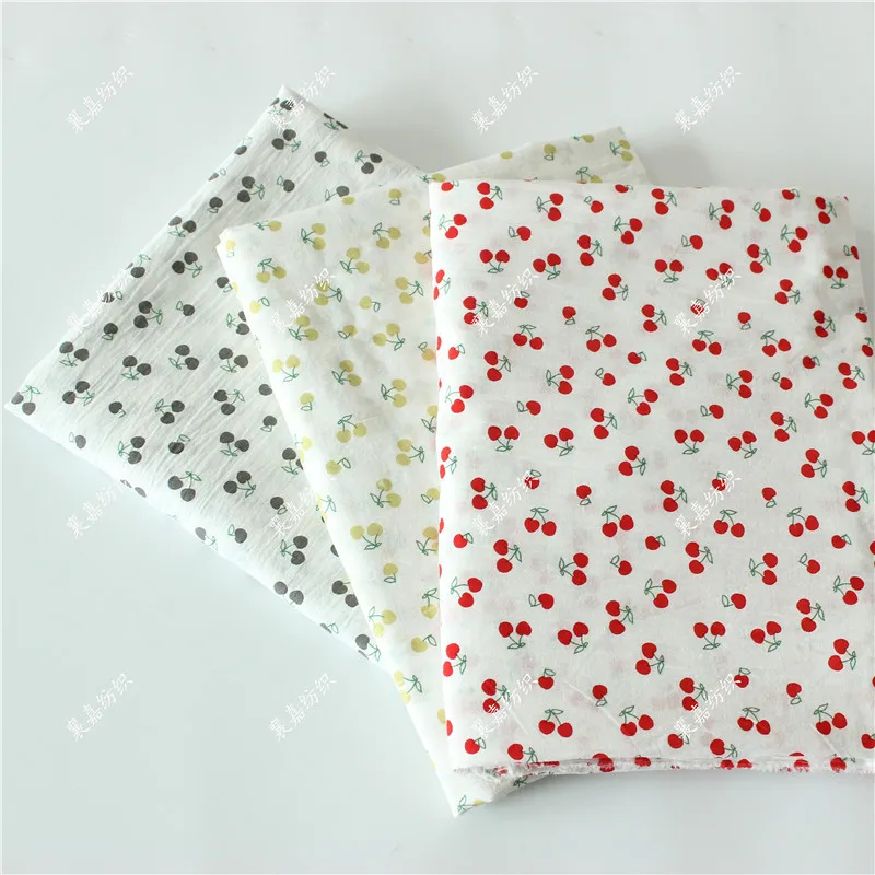 

2X1.35M Cotton Plain Thin Cotton Cloth Washed Cotton Crepe Cloth Printing Small Floral Fabric Shirt DIY Handmade Clothing