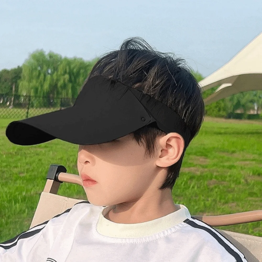 

Comfortable Quick-dry Kids Sunshade Hat Seamless Soft Summer Kid Sunhat Solid Color Foldable Children's Sunscreen Cap Summer