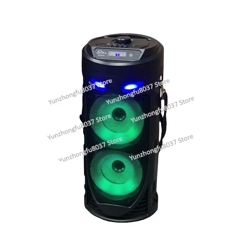 New ZQS4239 Double 4-inch Square Dance Bluetooth Audio Mobile Portable Colorful Double Speaker Barrel High Power