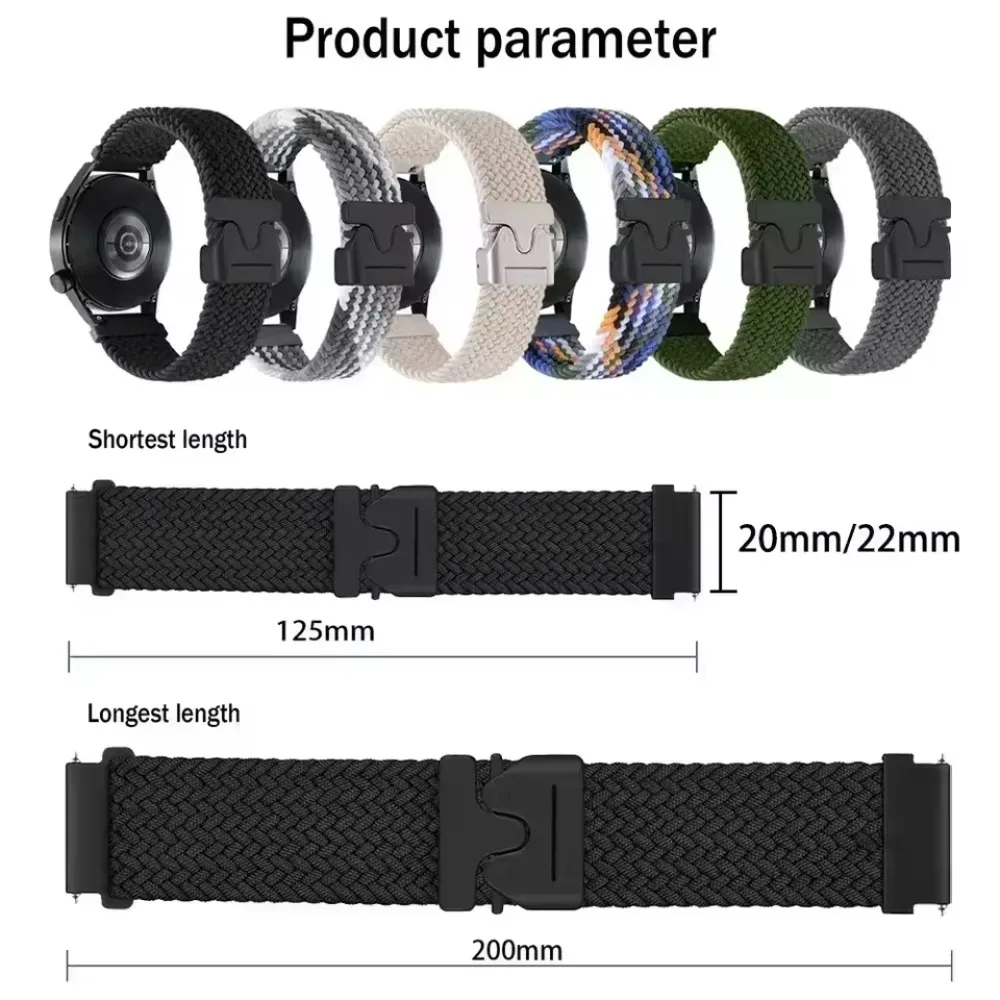 Nylon Braided Loop Strap for Garmin Forerunner 965 970 265 165 570 Parachute Buckle Soft Watchband Garmin Venu 4/3/2 Active 6-5