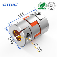 GTRIC D55L66 Plum Flexible Shaft Coupler Elastic Spider 4 Jaws Stepper Motor Connector CNC 12/14/15/16/18/19/20/22/25/28/30 mm