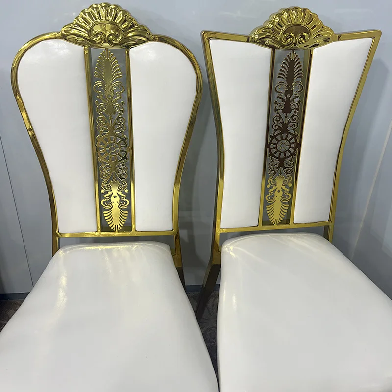 Factory Direct 2026 Modern luxury design hotel event stainless steel banquet dining chair gold wedding chair for sale