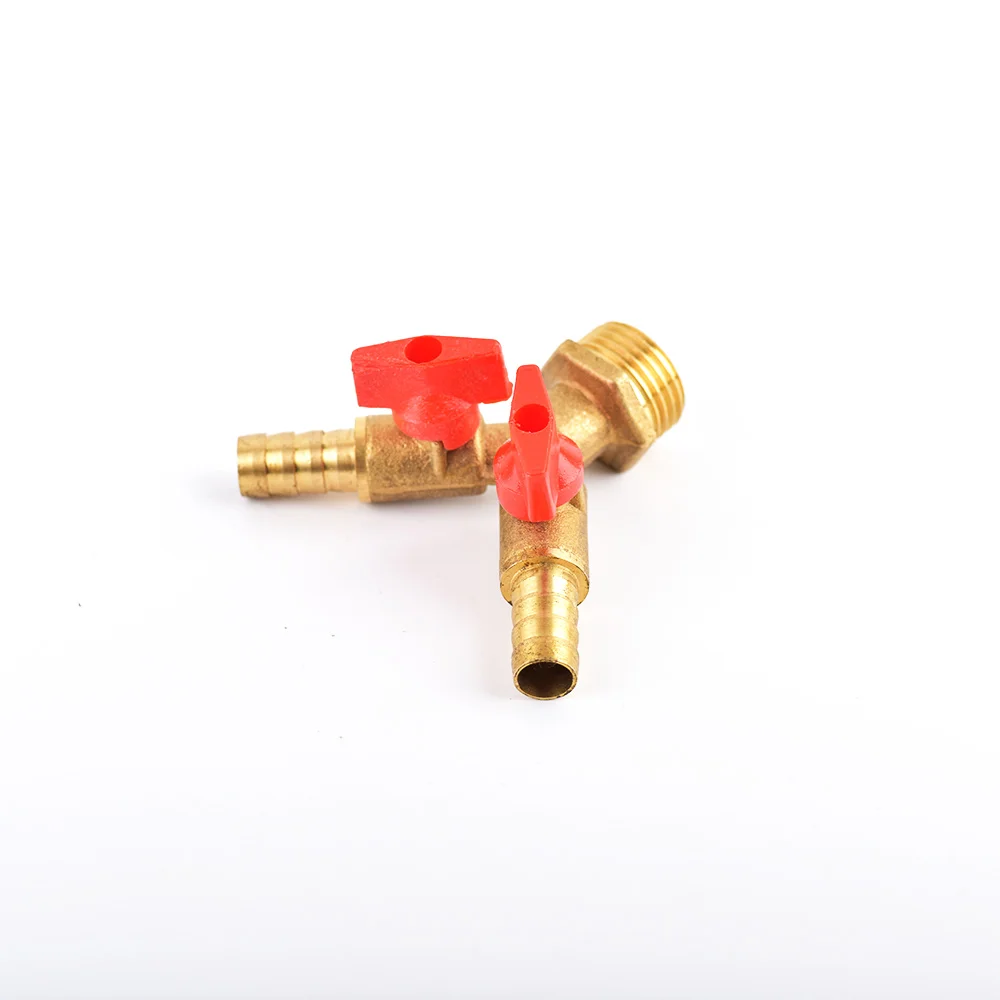 Hose Barb Brass Y 3-Way Shut Off Ball Valve Connection OD: 8mm 10mm For Garden Irrigation Automotive Fuel Water Oil Gas