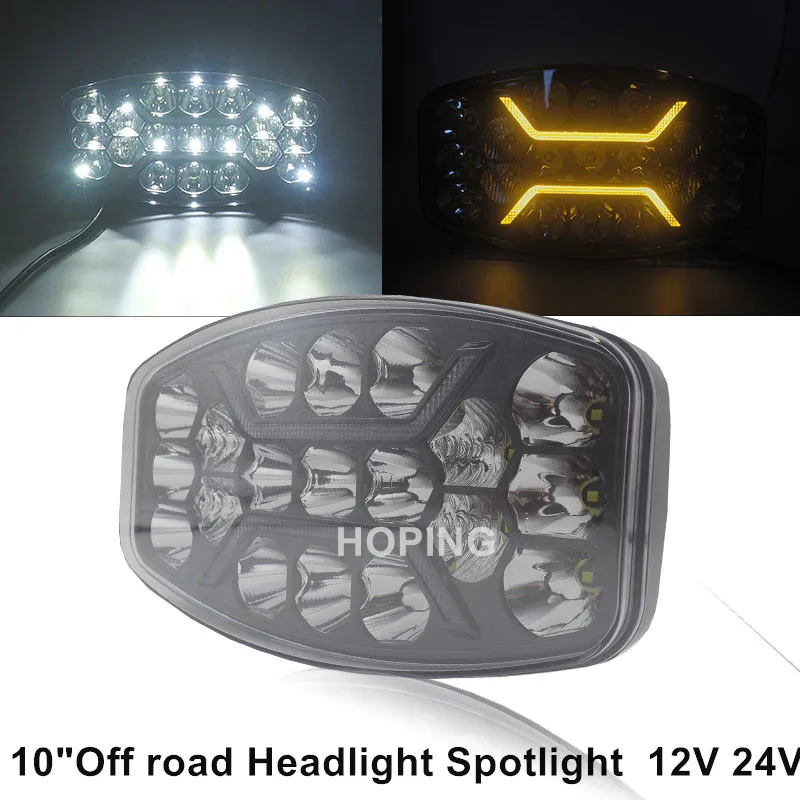 

10'' Inch Off road Headlight Spotlight For Truck Trailer Heavy vehicle 12V 24V 10 inch Driving White Yellow DRL