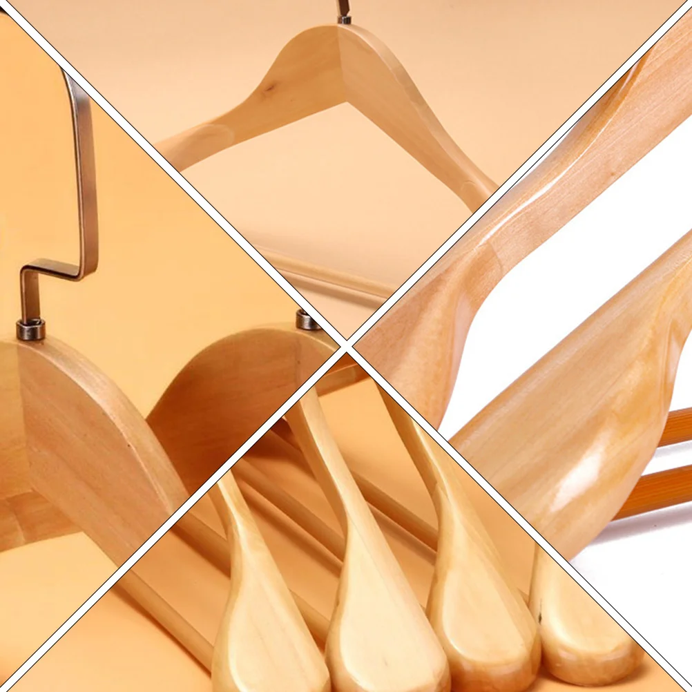 

1 pc Solid Wood Clothes Hanger Thick Non-Slip Wide Hanger For Heavy Coats Jackets Sweaters Space Saving Drying Rack Home