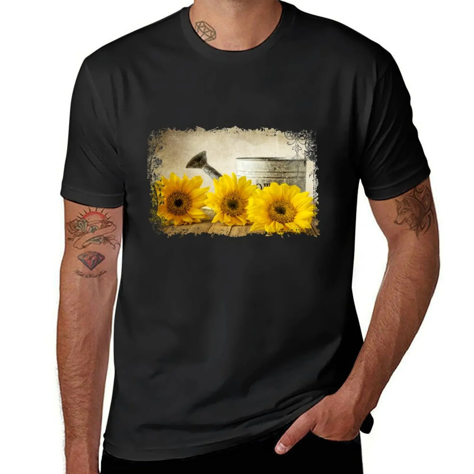 

Garden Sunflowers T-Shirt anime clothes blanks sweat shirts, men