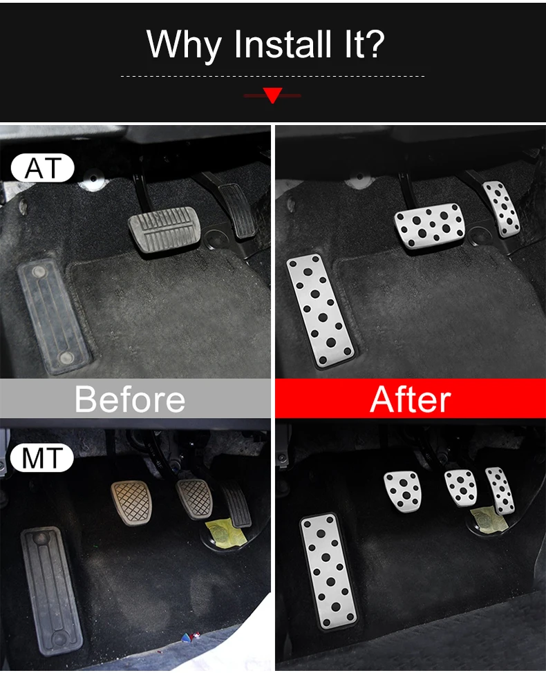 Für Subaru XV Forester Outback Impreza Legacy 2006 ~ 2018 Auto Fuß Pedale Gaspedal Bremse Kupplung Pedale Nicht-Slip matte Zubehör – Detail 3