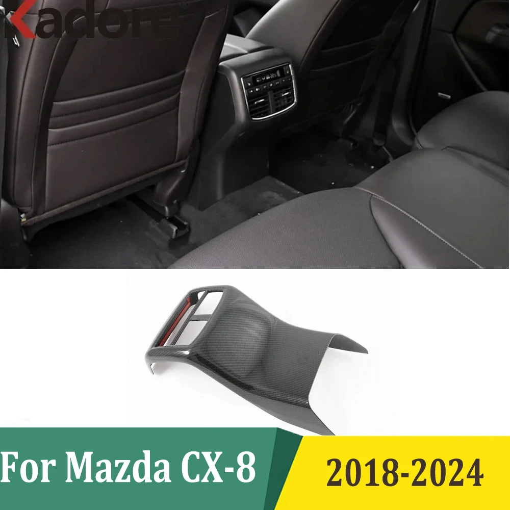 

Для Mazda CX-8 CX8 2018-2023 2024, аксессуары для интерьера, задний подлокотник, Крышка вентиляционного отверстия, панель выхода переменного тока, отделка, рамка, украшение автомобиля