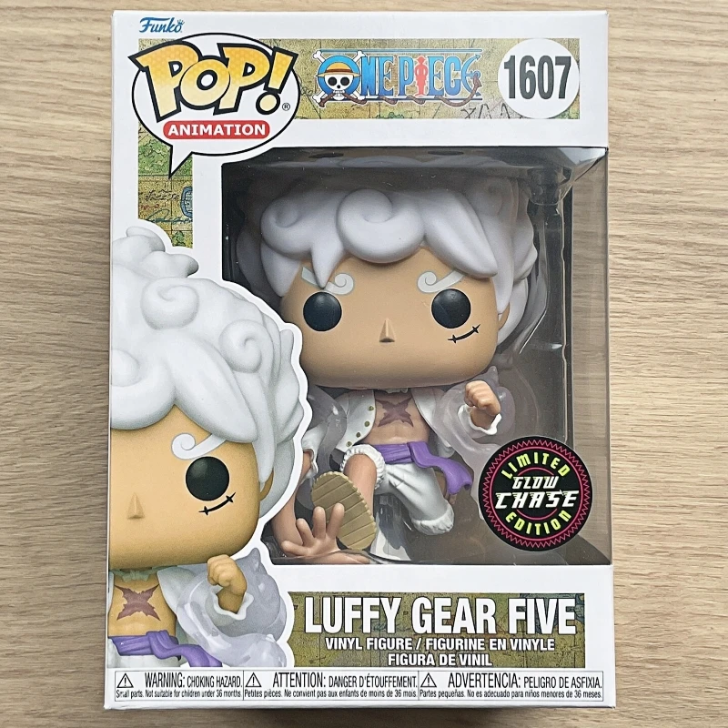 Funko Pop Original One Piece Luffy Gear Five Chase # Figura de Vinilo 1607, Modelo Coleccionable de Anime, Adorno de Escritorio, Juguete de Regalo para Fanáticos