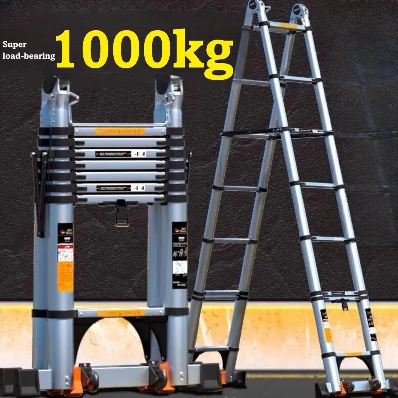 

Aluminum Alloy Telescopic Ladder with Widened Pedal Herringbone Design for Household Multifunctional Use