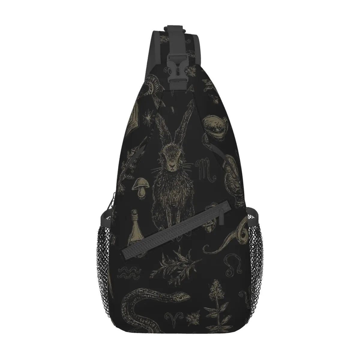 Just Witch Things conejo Sling Bags pecho Crossbody hombro Sling mochila senderismo viaje Daypacks Bunny Casual Bags