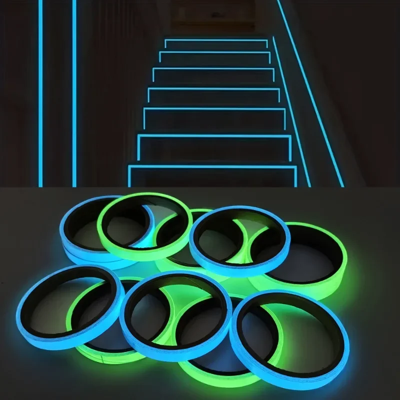 Self-adhesive Luminous Safety Tape, DIY Decorative Glowing Tape, Stage Stair Safety Warning Tape Green Fluorescent Warning Tape