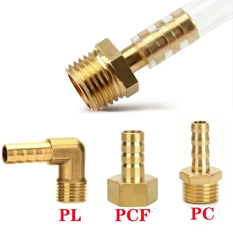 PC PCF PL Pagoda connector 6 8 10 12 14 16mm hose barb connector hose tail thread 1/8 1/4 3/8 1/2 BSP Brass Pipe Fitting