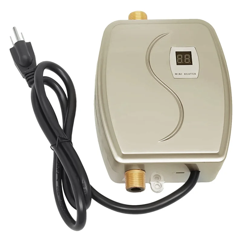 ABJN-Mini calentador de agua, calentador de agua caliente eléctrico instantáneo sin tanque de 110V, calentador de agua caliente eléctrico 3000W, enchufe estadounidense
