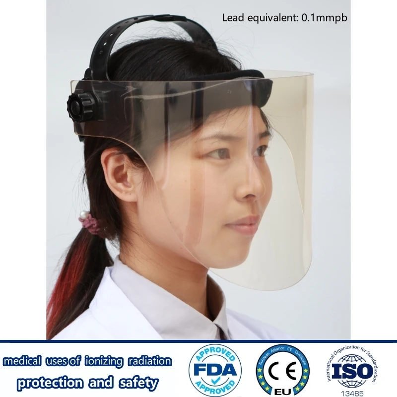 X-ray radiological protection 0.1mmpb lead glass face mask radioactive laboratory ionizing radiation protective face mask