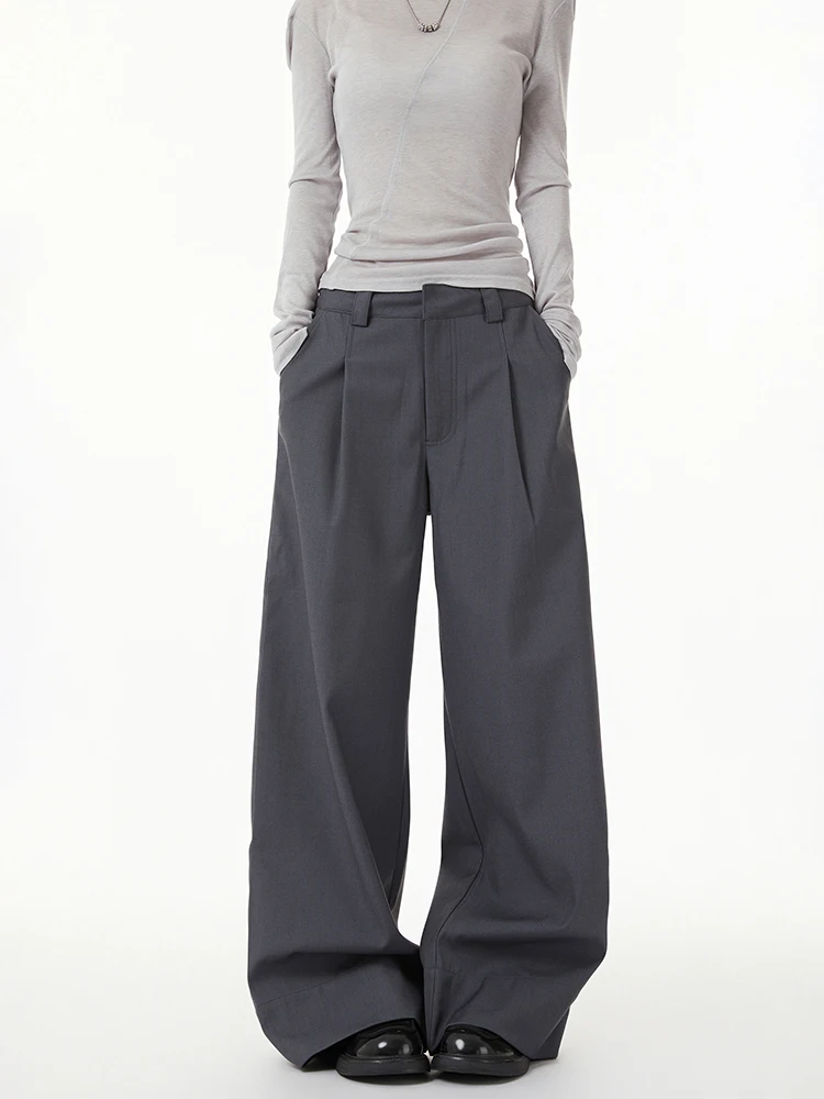 

Американские широкие брюки-костюмные штаны для женщин, свободного кроя, повседневные, в пол, удобные, дышащие, с завышенной талией