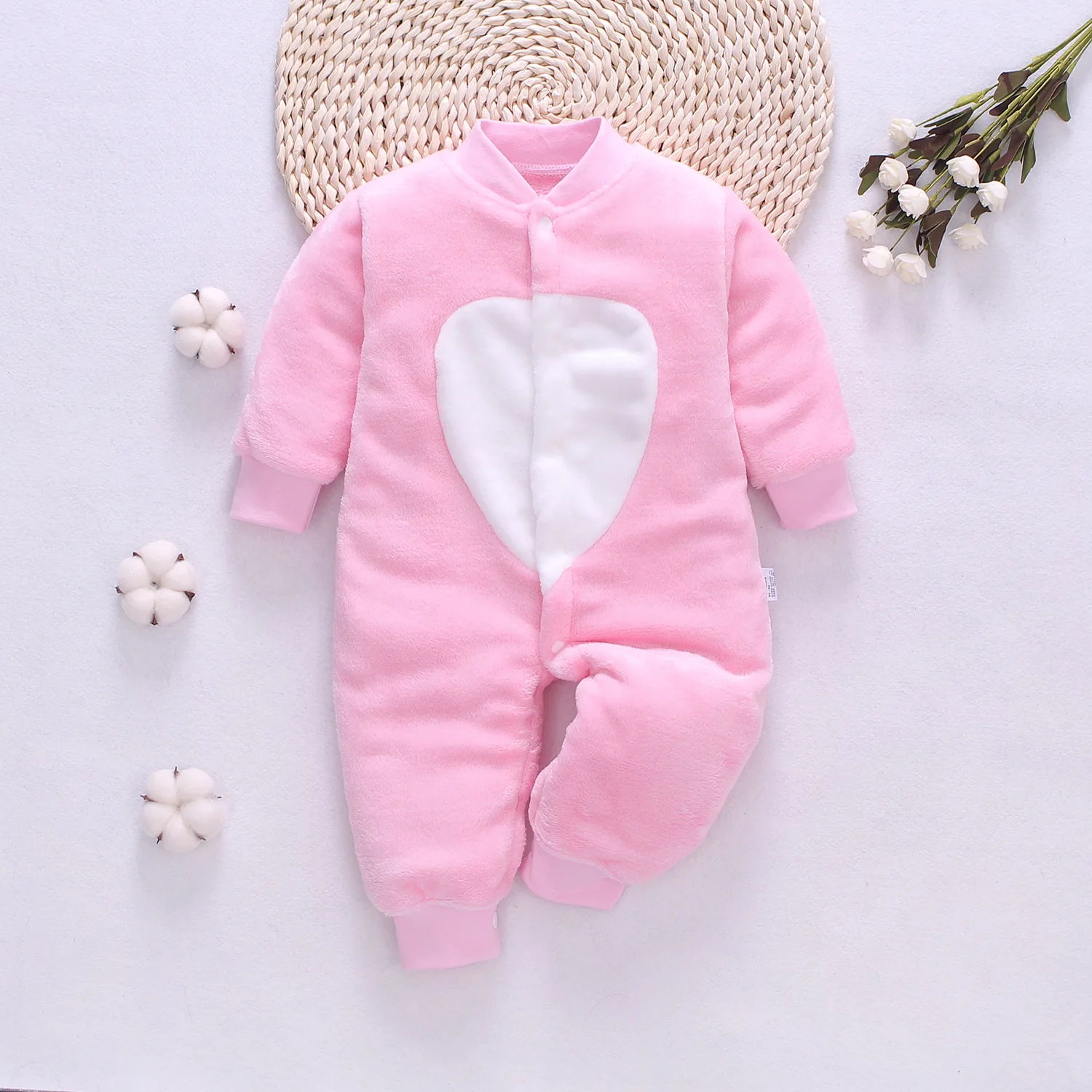 Winter Baby Romper Fleece Thicken Girl Jumpsuit Newborn 0-18M Infant Climbing Outfit Cartoon Toddler Suit Children Clothing A709