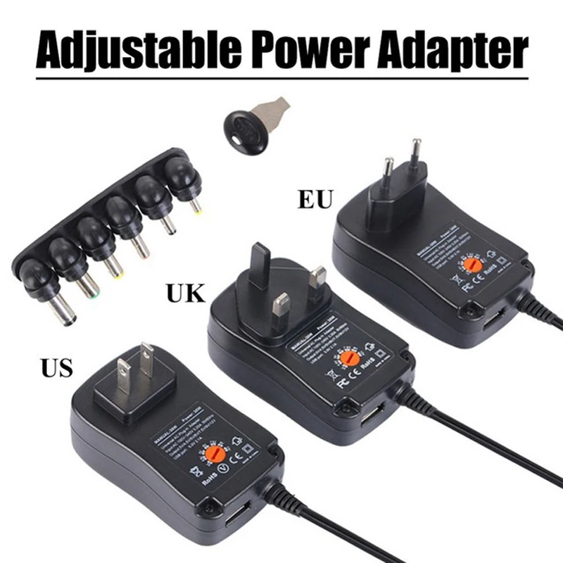 12V 2A 30W güç kaynağı adaptörü ayarlanabilir 3V 5V 6V 9V 12V USB evrensel AC DC güç kaynağı trafo 220V 12V ac DC SMPS