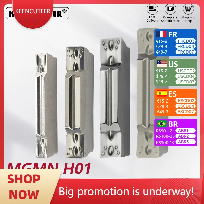 

MGGN H01 Hard Alloy Round Head Blade 150-500mm for Aluminium CNC Groove Cutting - Precision Industrial Tool