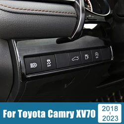 Car Accessories For Toyota Camry 70 XV70 2018-2021 2022 2023 Stainless Steel Car Headlight Adjustment Button Trim Cover Sticker