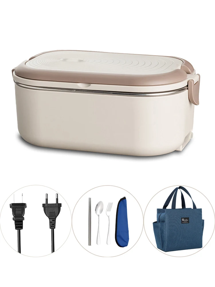 220v 110v lancheira elétrica de aço inoxidável aquecedor de alimentos aquecimento bento caixa 1l ue