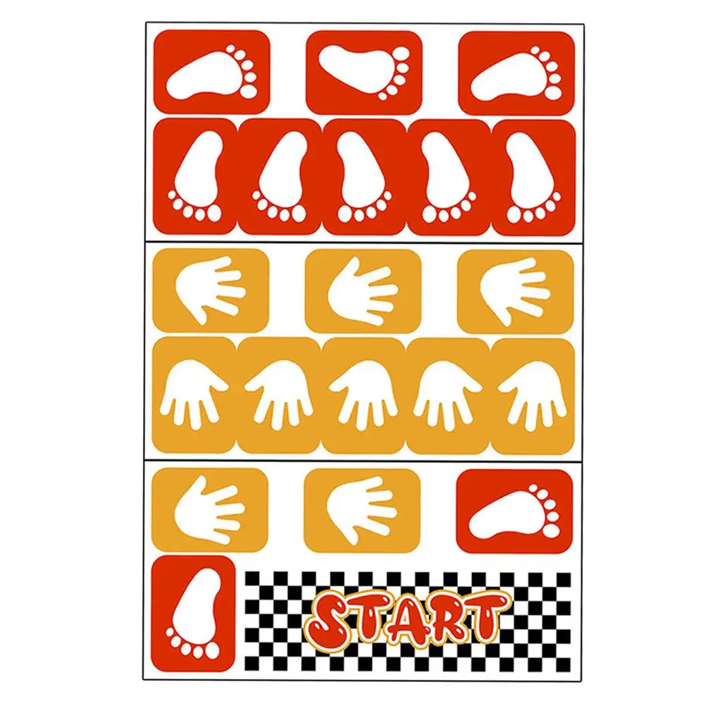 

Kids Footprint Floor Stickers PVC Material Classroom Decor H print Wall Tiles Nursery Guide Decals Children Room Cartoon Style