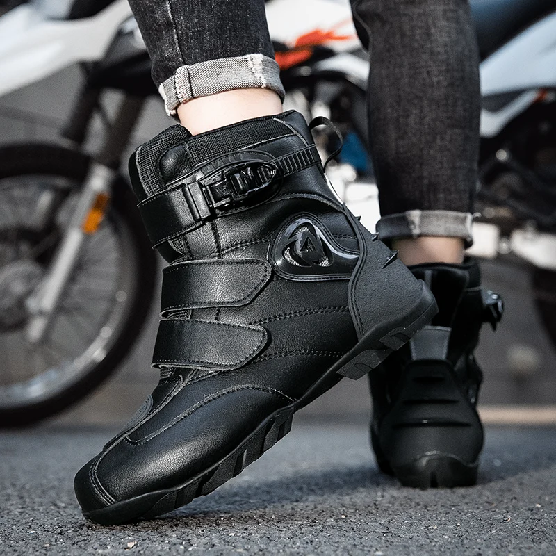 

Motorcycle protective boots new four seasons men's high top fashionable breathable riding boots anti slip off-road cycling boots