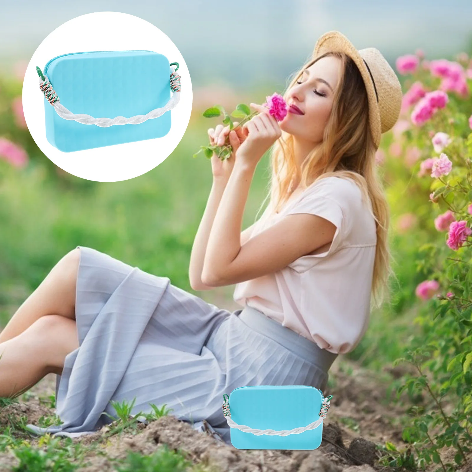 

Waterproof Silicone Phone Holder Beach Tote Bag Hanging Organizer Key Sunglasses Case Pouch Travel Makeup Brush