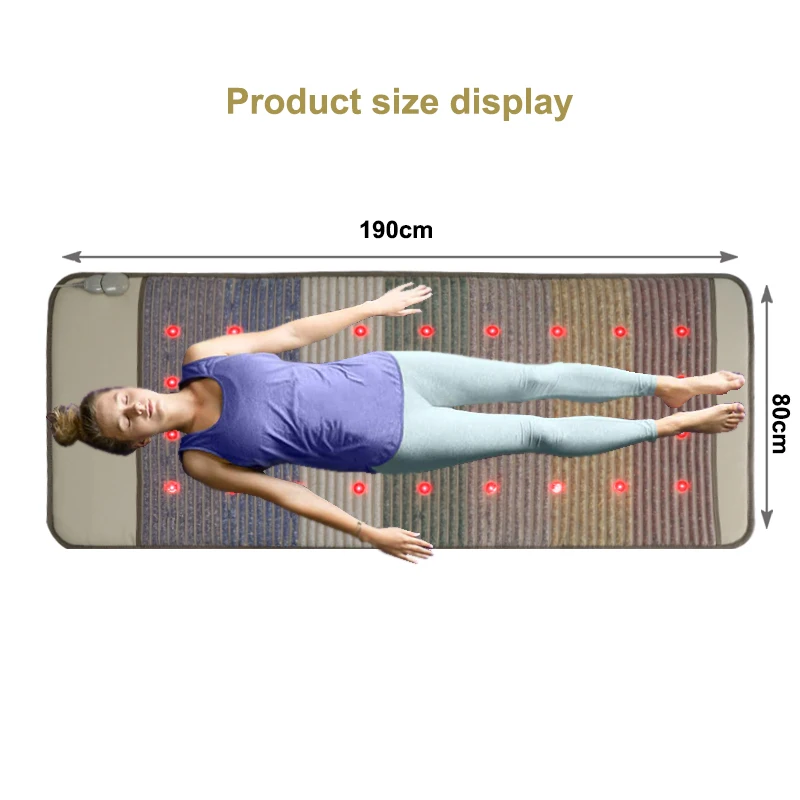 PEMF Far Infrared Heating MAT Jade Crystal Biophoton Anion Kristrallmatte Chakra Balance Physical Therapy Massage Pad Body Pain