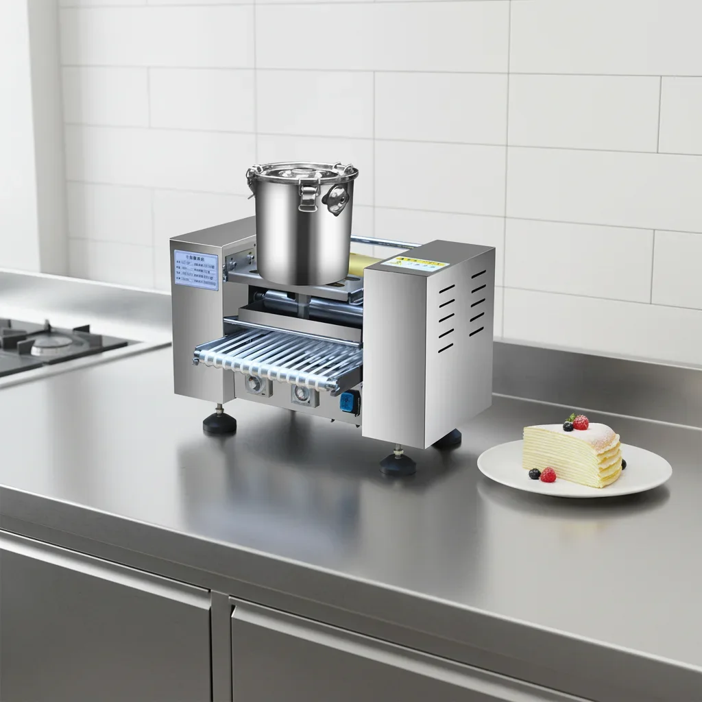 Multifunctional Commercial Crepe Maker, Layer Cake Skin Machine for Matcha Durian Crepe Cake