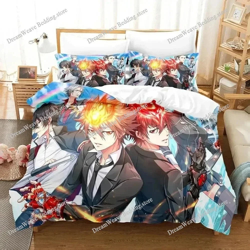 Anime HITMAN REBORN Bedding Set Duvet Cover Bed Set Quilt Cover Pillowcase Comforter King Queen Size Boys Adult Bedding Set963