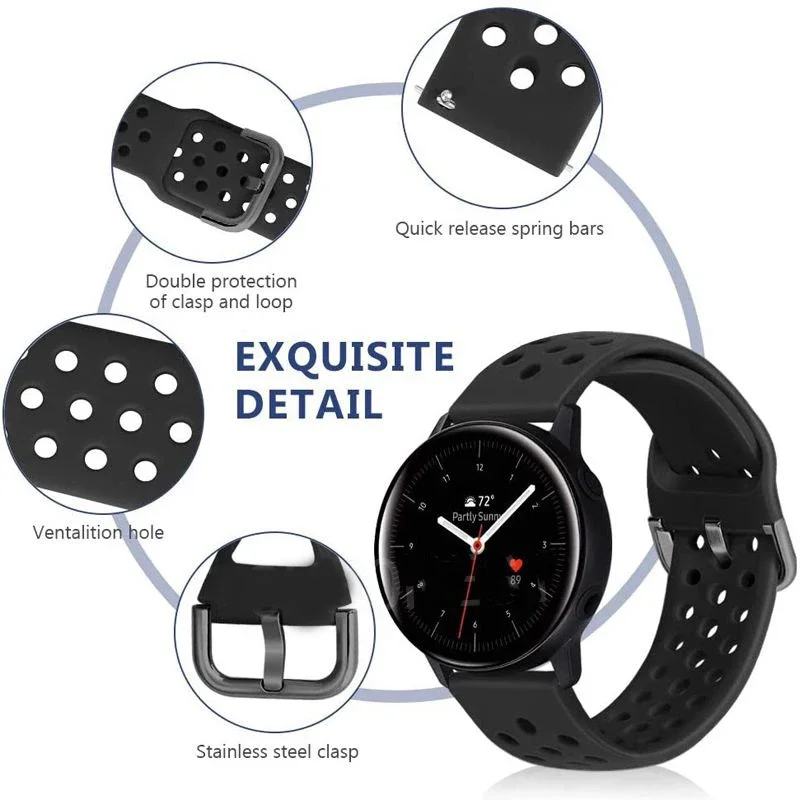 20/22mm Silicone Strap for Samsung Galaxy Watch 7 6 5 Classic 6 Huawei Watch GT5/5 Pro 46mm Softcomfortable Band for Amazfit GTR