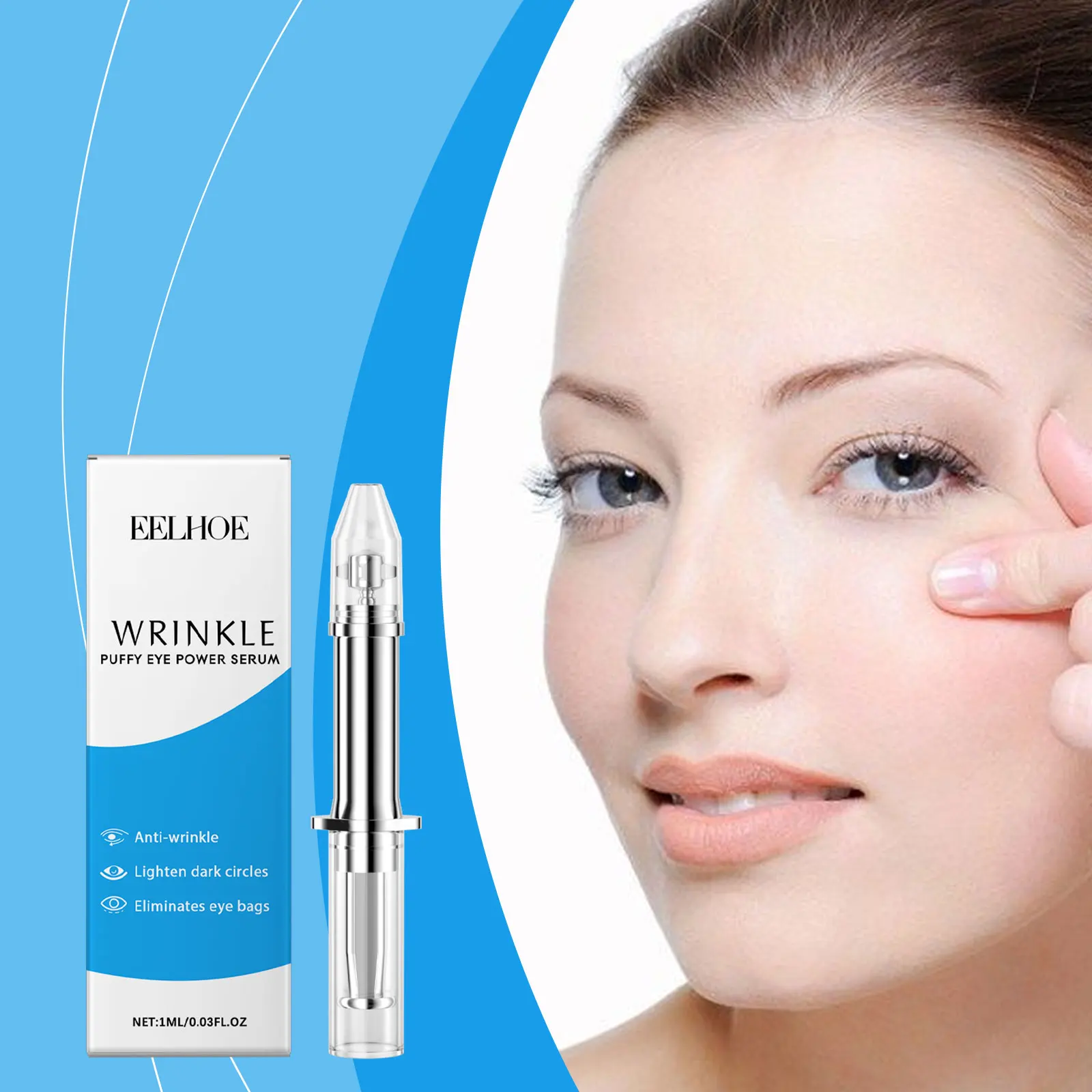 EELHOE-esencia de ojos de ácido hialurónico, aclarador de ojeras, elimina las bolsas de los ojos, antihinchazón, suero nutritivo para el contorno de los ojos