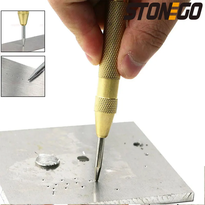 STONEGO Automatic Center Hole Punch Impact Spring Loaded Punch Tool