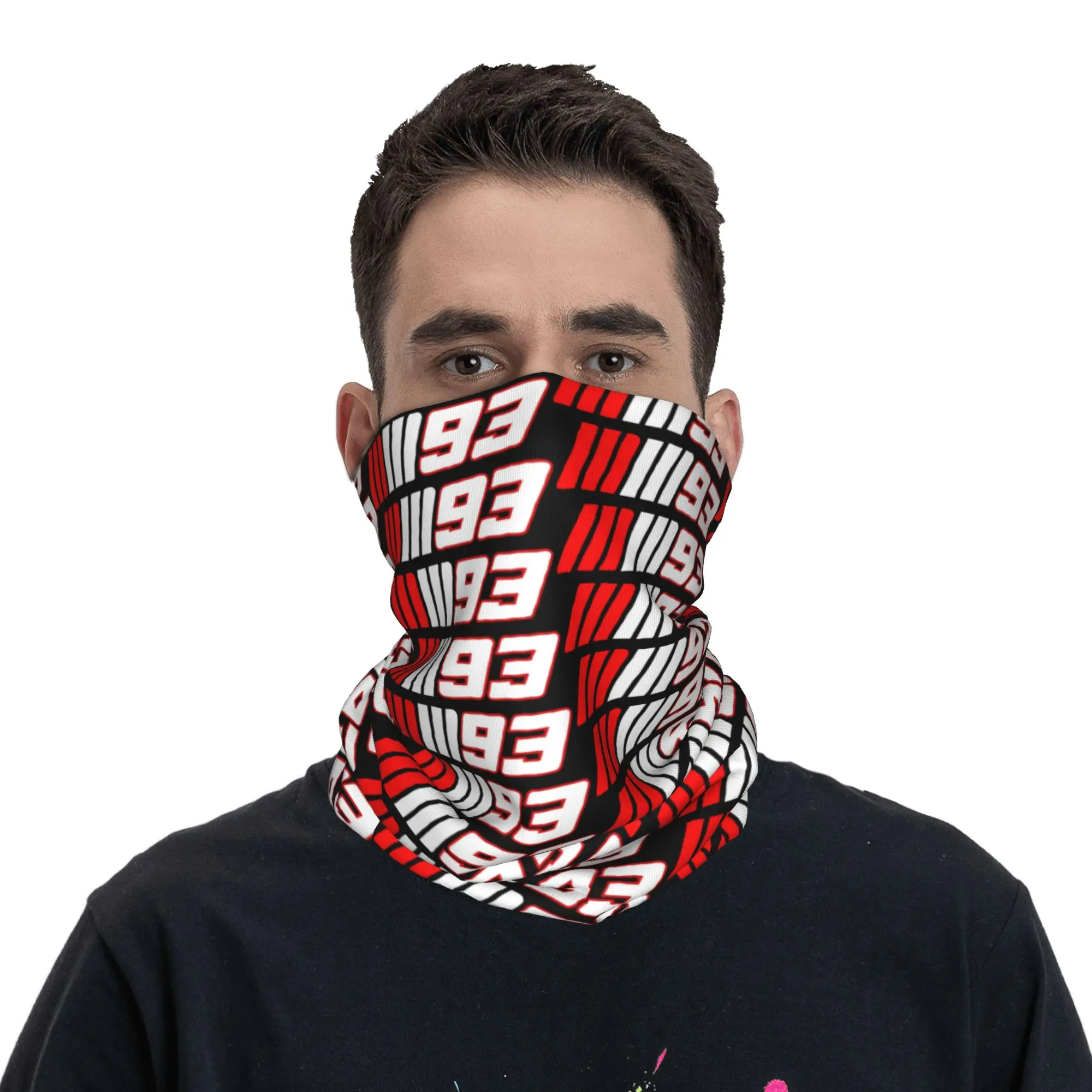 Custom M-Marced Motor 93 Winter Headband Neck Warmer Men Women Hiking Running Tube Scarf Motorcycle Rider Face Bandana Gaiter