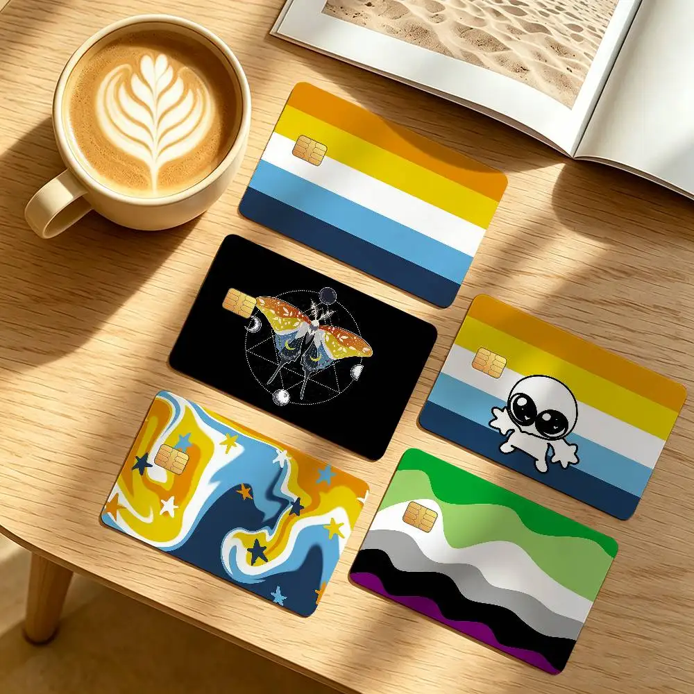 Aromantic Aroace Credit Card Public Transportation Cards Protective Sticker Waterproof Card Face Decoration 4PCS