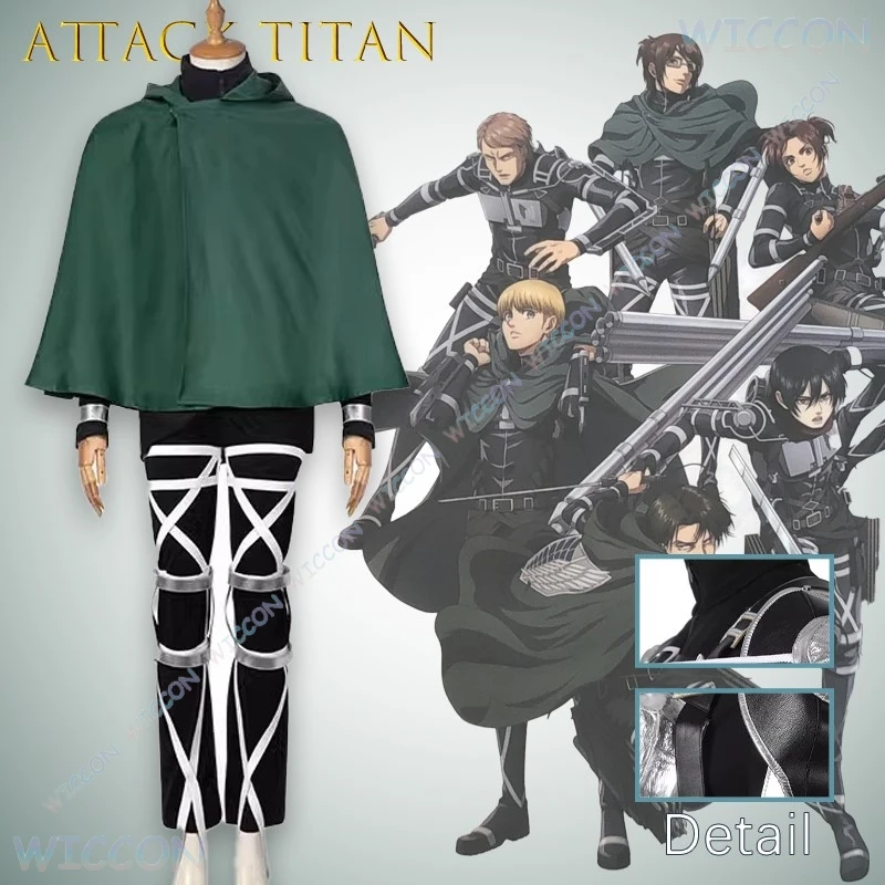 Atta ckTian Final Season Part 4 Cosplay Costume Full Set Official Anime Accurate Outfit with Jacket Boots  Halloween Convention