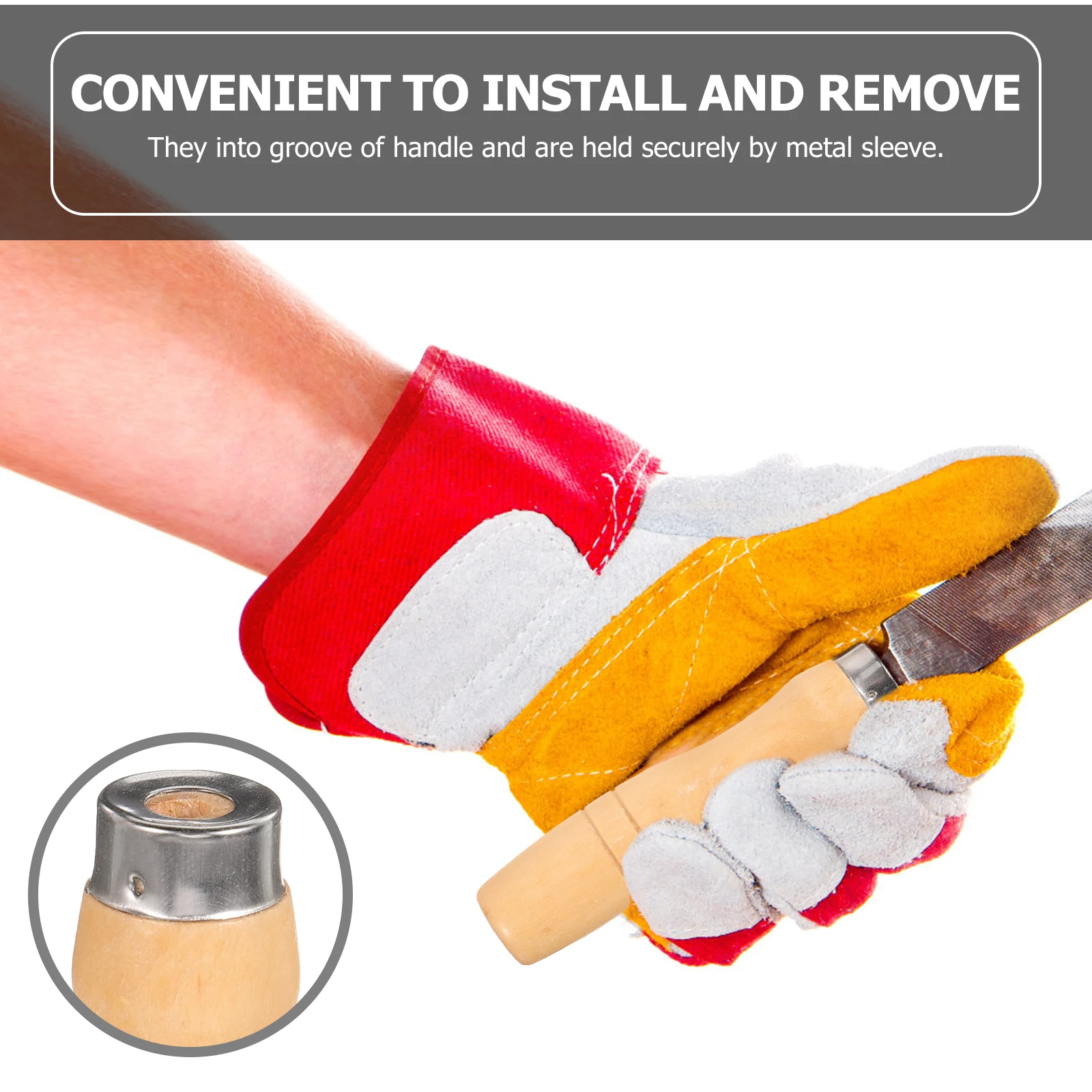 

10pcs Wooden Handle For File Rasps Screwdrivers Hand Drills Ergonomic Impact Resistant Durable Lightweight 4.8Mm