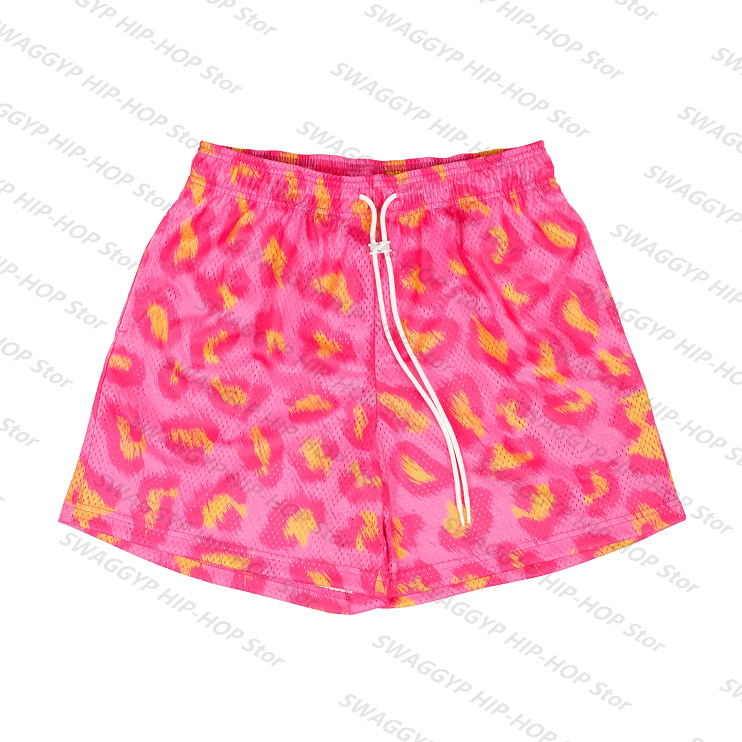 New Leopard Print Summer Sport Sweatpants Classic Vintage Basketball American Mesh Quarter Pants Loose Trend Unisex Shorts