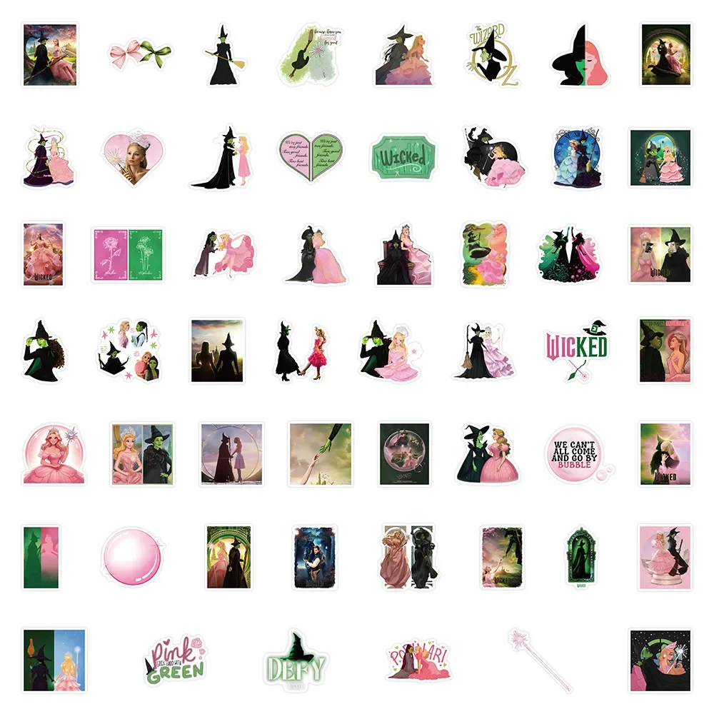 50PCS Wicked Part One Love Elphaba Glinda สติกเกอร์สติ๊กเกอร์ของเล่น DIY กระเป๋าเดินทางสเก็ตบอร์ดโทรศัพท์กระเป๋าจักรยานสติกเกอร์ของขวัญ