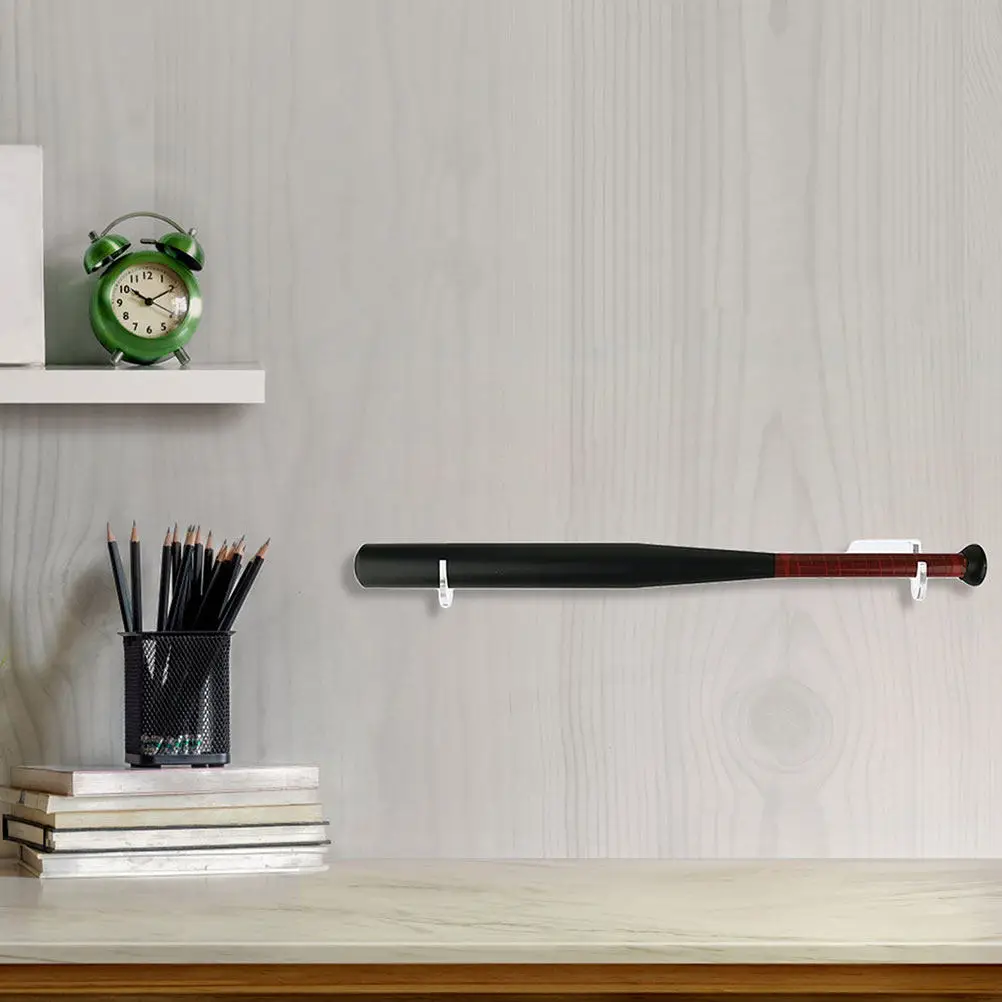 4Pairs Acrylic Baseball Bat Hangers Wall Sturdy Decorative Holder For Wall Display Decor Home Softball Hockey Stick
