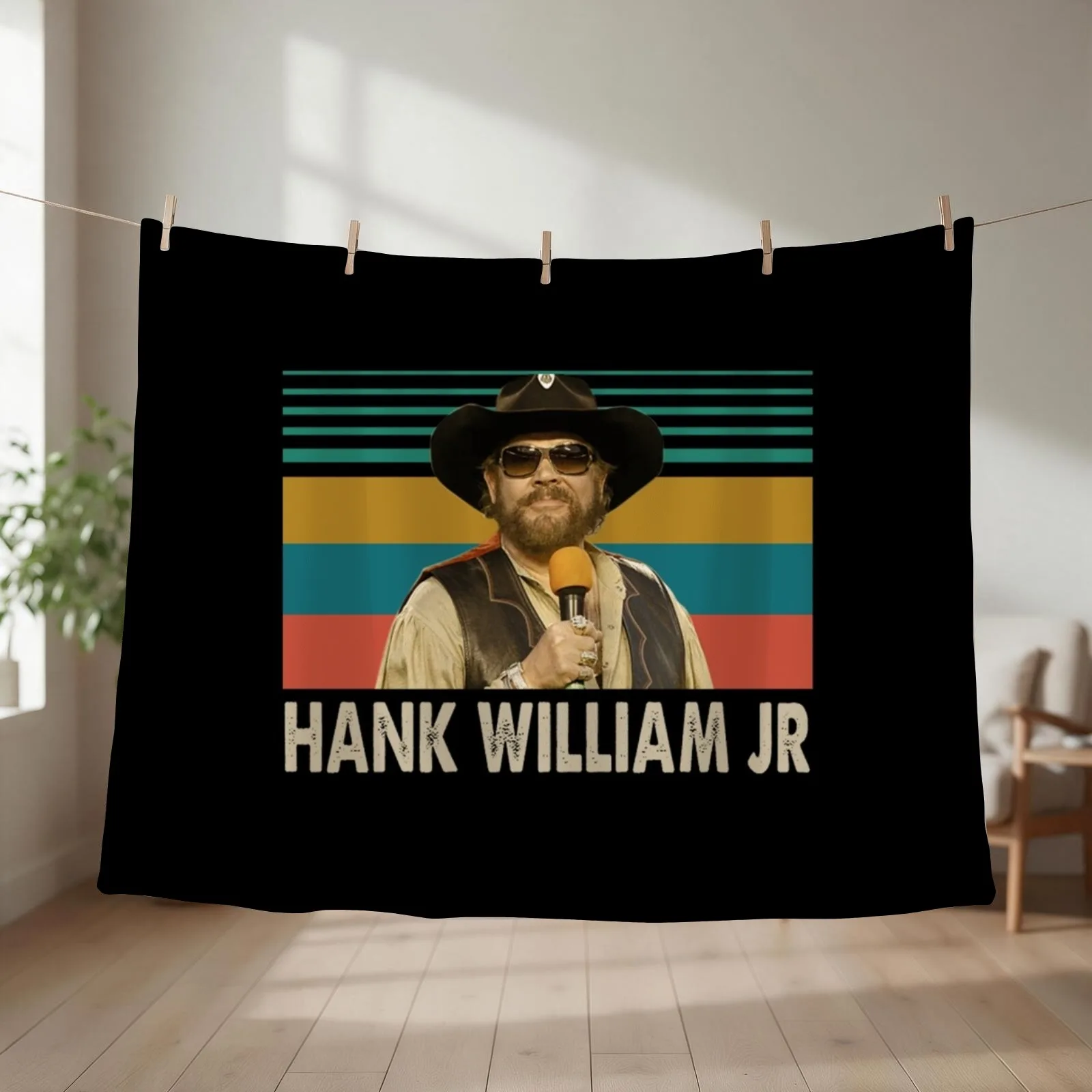 Hank Williams Jr T-ShirtGraphic Hank Jr Williams Love Outlaw Music Throw Blanket