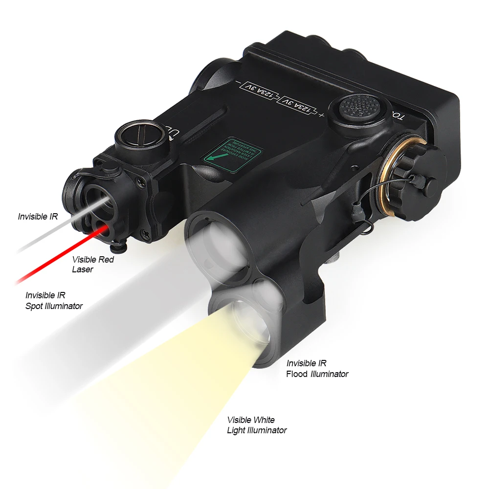 

Tactical DBAL-A4 LASER Dbal A4 Dual Beam Aiming Laser With Visible Infrared Laser infrared spot Flood Illuminator tactical light