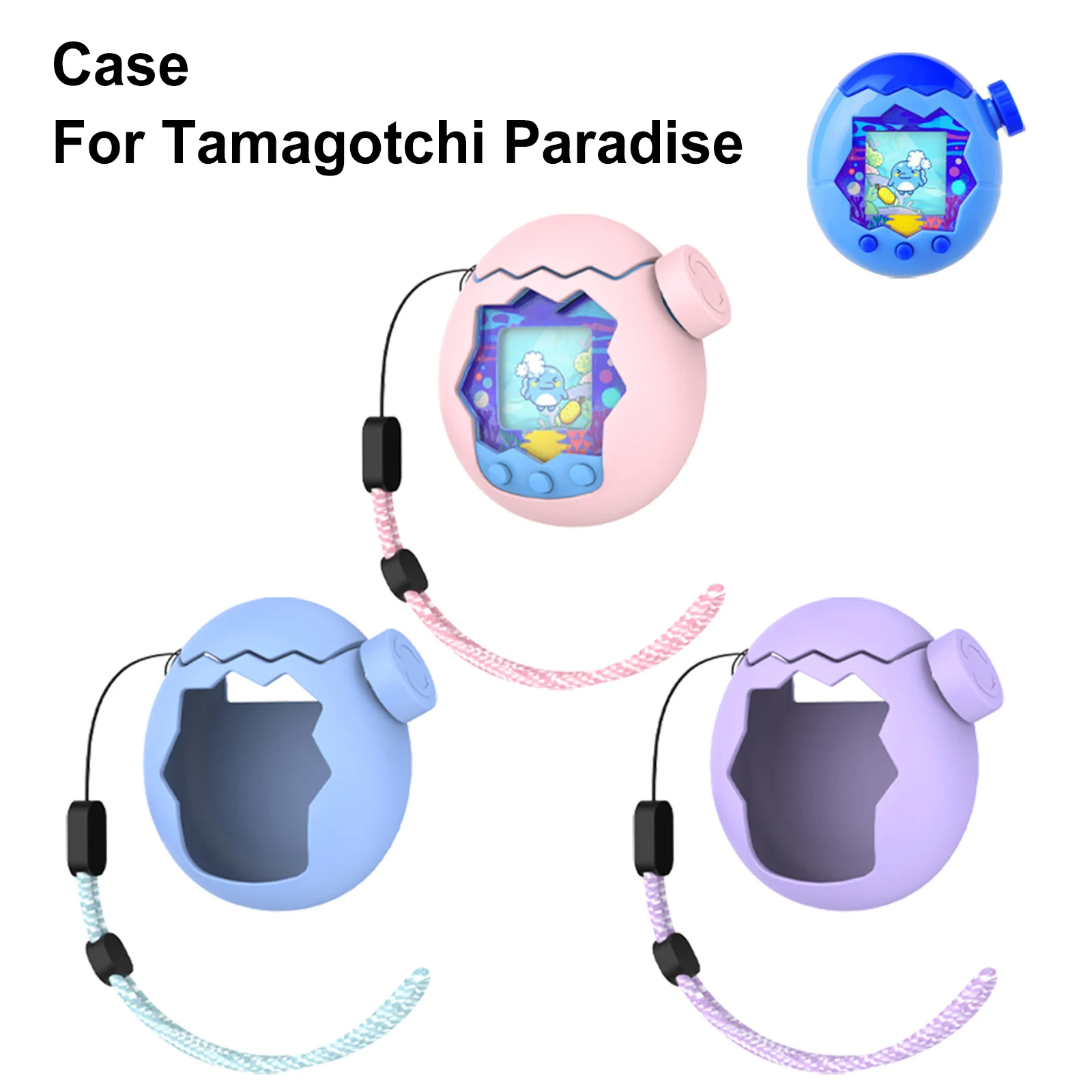 

Защитный чехол с ручками для большого пальца и ремешком, мягкий силиконовый чехол, защитный чехол для игровой консоли, аксессуары для Tamagotchi Paradise