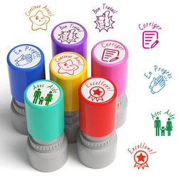 6 Teacher seals, Commendation Seal, Award Seal, Teacher Evaluation Award Seal, Cartoon color seal, transparent storage box for t